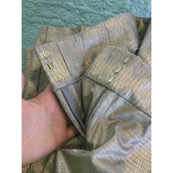 Alfani Woman Metallic Croc Dress Pants Button Fly NWOT - Picture 6 of 7